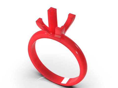 Prince Classic Solitaire srtl perhiasan emas 3d Model cincin sr0075 Model Cetak 3D