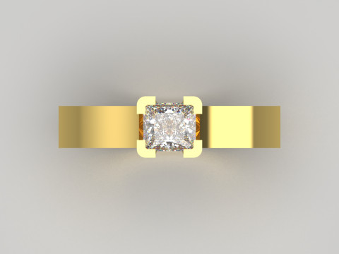 Long-Ring Prince Solitaire Ring 3D Print Model