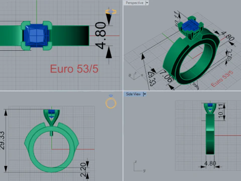 Длинное кольцо-пасьянс &laquo;Принц&raquo; 3D Принт Модель