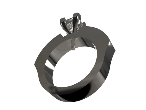 Long-Ring Prince Solitaire Ring 3D Print Model