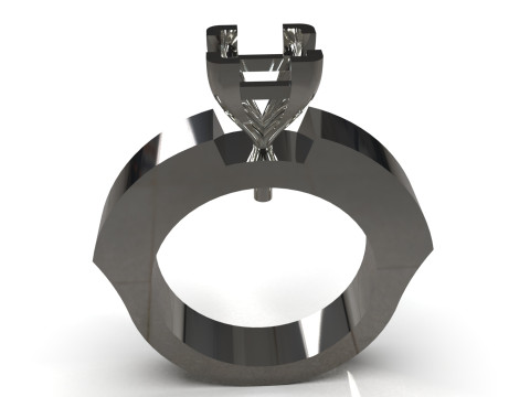 Long-Ring Prince Solitaire Ring 3D Print Model
