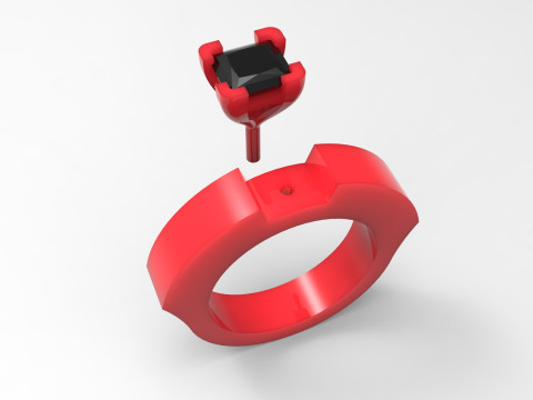 Long-Ring Prince Solitaire Ring 3D Print Model