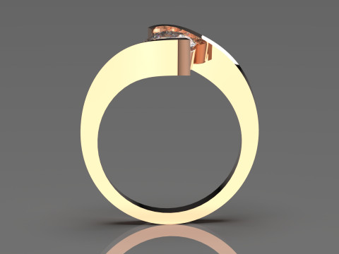 Solitaire STL 3D gold jewelry Ring Wavy Embrace model sr0082 3D Print Model