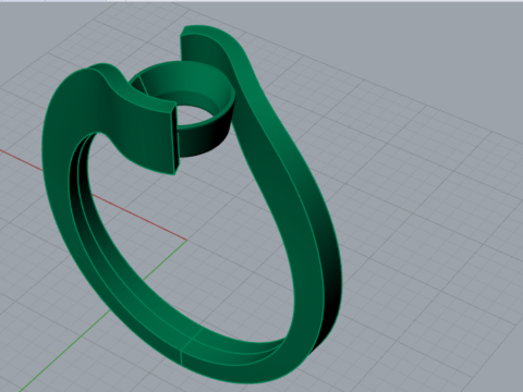 Solitaire STL 3D gold jewelry Ring Wavy Embrace model sr0082 3D Print Model