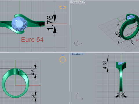 Solitaire STL 3D gold jewelry Ring Wavy Embrace model sr0082 3D Print Model