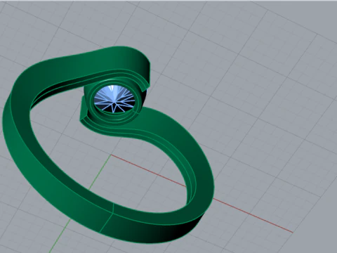 Пасьянс STL 3D золотые украшения Кольцо Волнистые объятия модель sr0082 3D Принт Модель