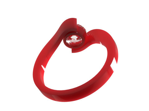 Solitaire STL 3D gold jewelry Ring Wavy Embrace model sr0082 3D Print Model