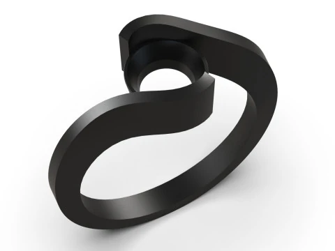 Пасьянс STL 3D золотые украшения Кольцо Волнистые объятия модель sr0082 3D Принт Модель