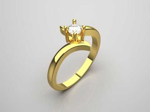 Pasjans z dzielonym trzpieniem STL 3D złota biżuteria Model pierścionka sr0043 Model do druku 3D Model do druku 3D