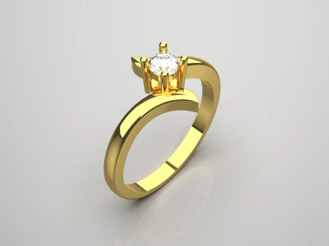 Пасьянс с разделенным хвостовиком STL 3D, золотые украшения, модель кольца sr0043, модель для 3D-печати 3D Принт Модель