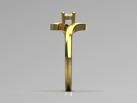 スプリット シャンク ソリティア STL 3D ゴールド ジュエリー リング モデル sr0043 3D プリント モデル 3Dプリントモデル