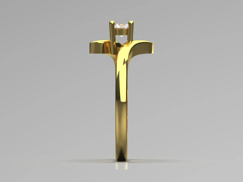 Split Shank Solitaire STL 3D gold jewelry Ring model sr0043 3D print model 3D Print Model