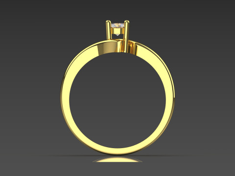 スプリット シャンク ソリティア STL 3D ゴールド ジュエリー リング モデル sr0043 3D プリント モデル 3Dプリントモデル