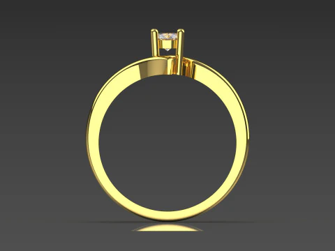 Split Shank Solitaire STL 3D gold jewelry Ring model sr0043 3D print model 3D Print Model