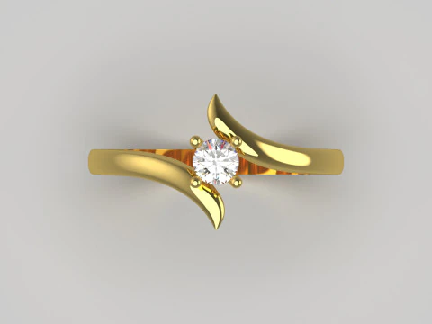 Split Shank Solitaire STL 3D gold jewelry Ring model sr0043 3D print model 3D Print Model