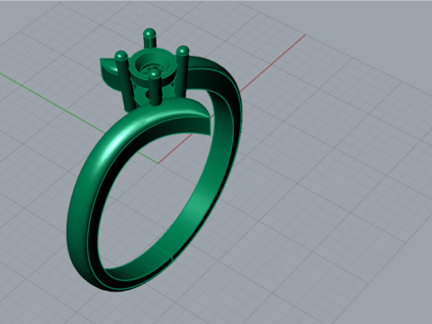 スプリット シャンク ソリティア STL 3D ゴールド ジュエリー リング モデル sr0043 3D プリント モデル 3Dプリントモデル
