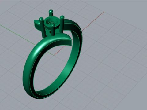 Split Shank Solitaire STL 3D gold jewelry Ring model sr0043 3D print model 3D Print Model