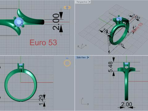 スプリット シャンク ソリティア STL 3D ゴールド ジュエリー リング モデル sr0043 3D プリント モデル 3Dプリントモデル