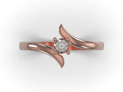 Split Shank Solitaire STL 3D gold jewelry Ring model sr0043 3D print model 3D Print Model