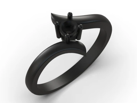 Split Shank Solitaire STL 3D gold jewelry Ring model sr0043 3D print model 3D Print Model