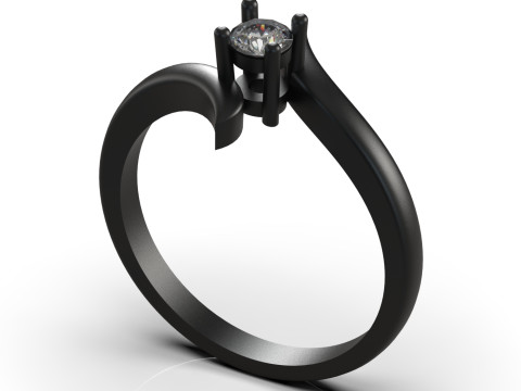 スプリット シャンク ソリティア STL 3D ゴールド ジュエリー リング モデル sr0043 3D プリント モデル 3Dプリントモデル