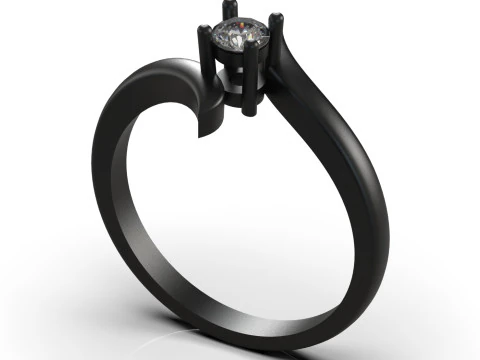 Split Shank Solitaire STL 3D gold jewelry Ring model sr0043 3D print model 3D Print Model