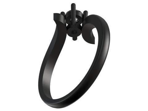 スプリット シャンク ソリティア STL 3D ゴールド ジュエリー リング モデル sr0043 3D プリント モデル 3Dプリントモデル