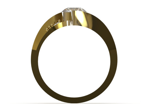 सॉलिटेयर एसटीएल 3डी प्रिंट करने योग्य गोल्ड रिंग मॉडर्न बाईपास मॉडल एसआर0112 3D प्रिंट मॉडल