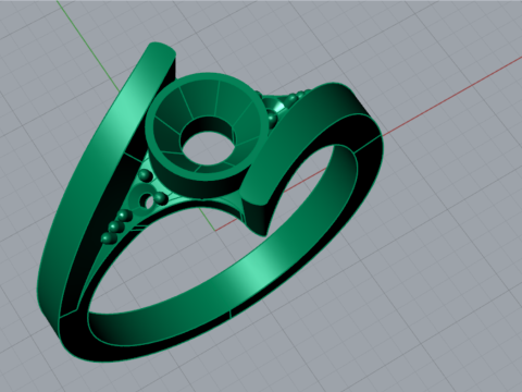 सॉलिटेयर एसटीएल 3डी प्रिंट करने योग्य गोल्ड रिंग मॉडर्न बाईपास मॉडल एसआर0112 3D प्रिंट मॉडल