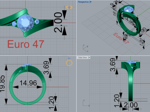 सॉलिटेयर एसटीएल 3डी प्रिंट करने योग्य गोल्ड रिंग मॉडर्न बाईपास मॉडल एसआर0112 3D प्रिंट मॉडल