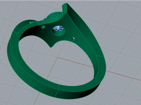 सॉलिटेयर एसटीएल 3डी प्रिंट करने योग्य गोल्ड रिंग मॉडर्न बाईपास मॉडल एसआर0112 3D प्रिंट मॉडल