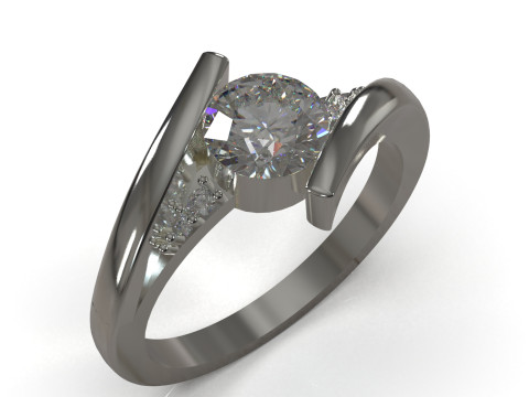 Solitario STL Anillo imprimible en 3D Brazo enjoyado modelo sr0111 Modelo de impresión 3D