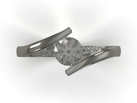 Solitario STL stampabile in 3D Anello Bejeweled Arm modello sr0111 Modello di stampa 3D