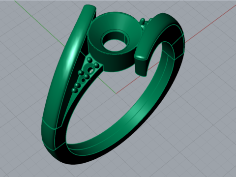 Solitario STL stampabile in 3D Anello Bejeweled Arm modello sr0111 Modello di stampa 3D