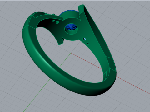 Solitario STL stampabile in 3D Anello Bejeweled Arm modello sr0111 Modello di stampa 3D