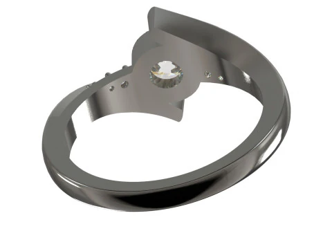 Кольцо Solitaire STL для 3D-печати, модель руки с драгоценными камнями sr0111 3D Принт Модель