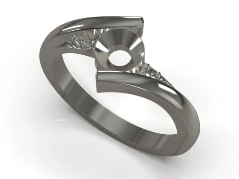 Кольцо Solitaire STL для 3D-печати, модель руки с драгоценными камнями sr0111 3D Принт Модель