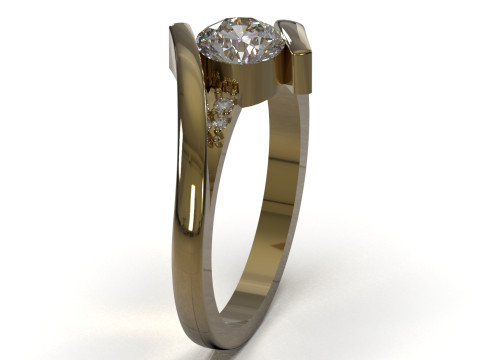 Solitario STL stampabile in 3D Anello Bejeweled Arm modello sr0111 Modello di stampa 3D