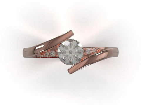 Кольцо Solitaire STL для 3D-печати, модель руки с драгоценными камнями sr0111 3D Принт Модель