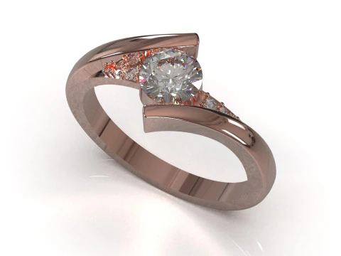 Кольцо Solitaire STL для 3D-печати, модель руки с драгоценными камнями sr0111 3D Принт Модель