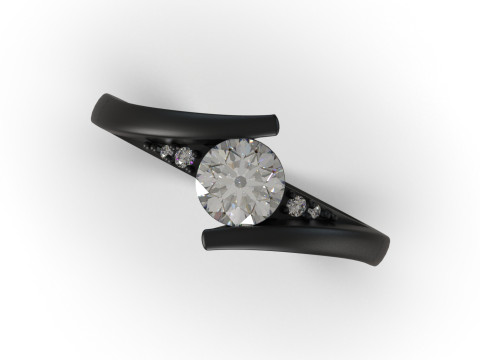 Solitario STL stampabile in 3D Anello Bejeweled Arm modello sr0111 Modello di stampa 3D