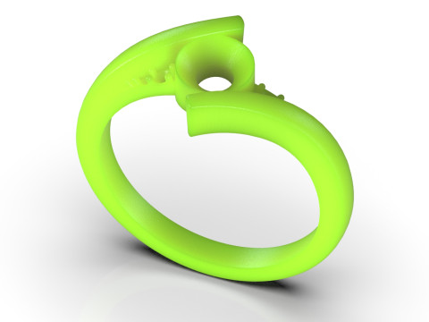 Solitario STL stampabile in 3D Anello Bejeweled Arm modello sr0111 Modello di stampa 3D