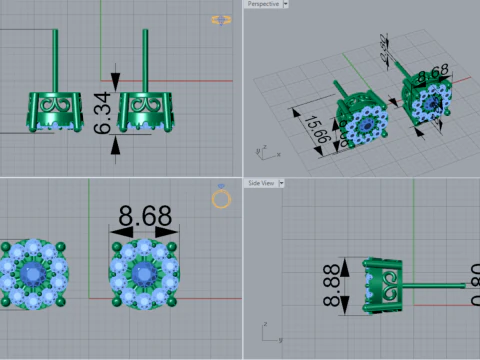 Ювелирные изделия stl 3d модель серьги для печати je0090 3D Принт Модель