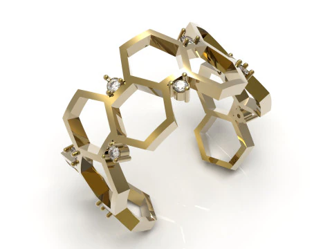 3D модель золотого кольца Entrepreneur Bee STL jr00296 3D модель для печати 3D Принт Модель