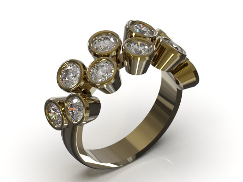 Galaxy of Colors stl 3d jewelry gold Ring model jr00298 3D Print Model