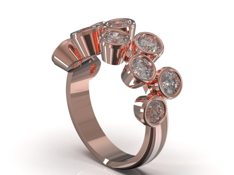 Galaxy of Colors stl 3d jewelry gold Ring model jr00298 3D Print Model