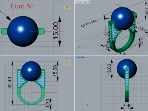 Artistic Volume stl 3d printable Ring model pr0038 3D Print Model