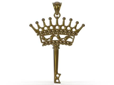 Sleutel van kracht en mysterie stl 3D-afdrukbaar hangermodel gp0496 3D printmodel