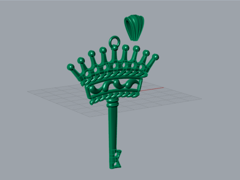 Key of Power and Mystery stl 3d printable Pendant model gp0496 3D Print Model