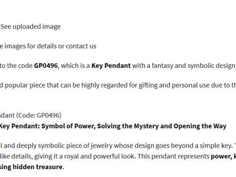 Key of Power and Mystery stl 3d printable Pendant model gp0496 3D Print Model